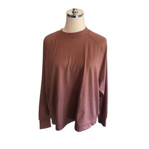 Under The Canopy Top Women's Size XL Brown Long Sleeve Round Neck